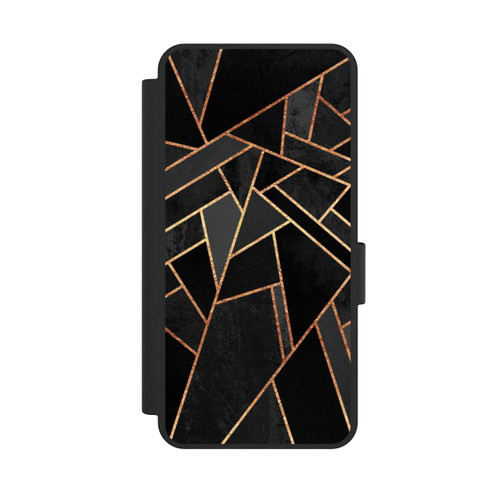 Samsung Galaxy S25 Edge NIVOflip Schwarze Nacht Gold Druck
