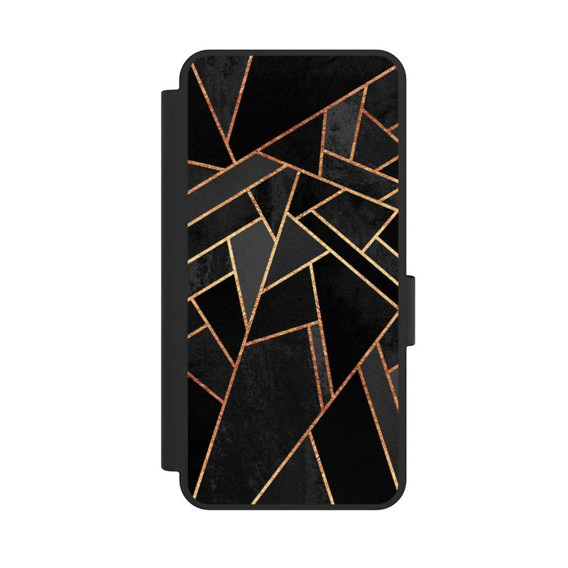 Galaxy S25 Edge NIVOflip Schwarze Nacht Gold Druck