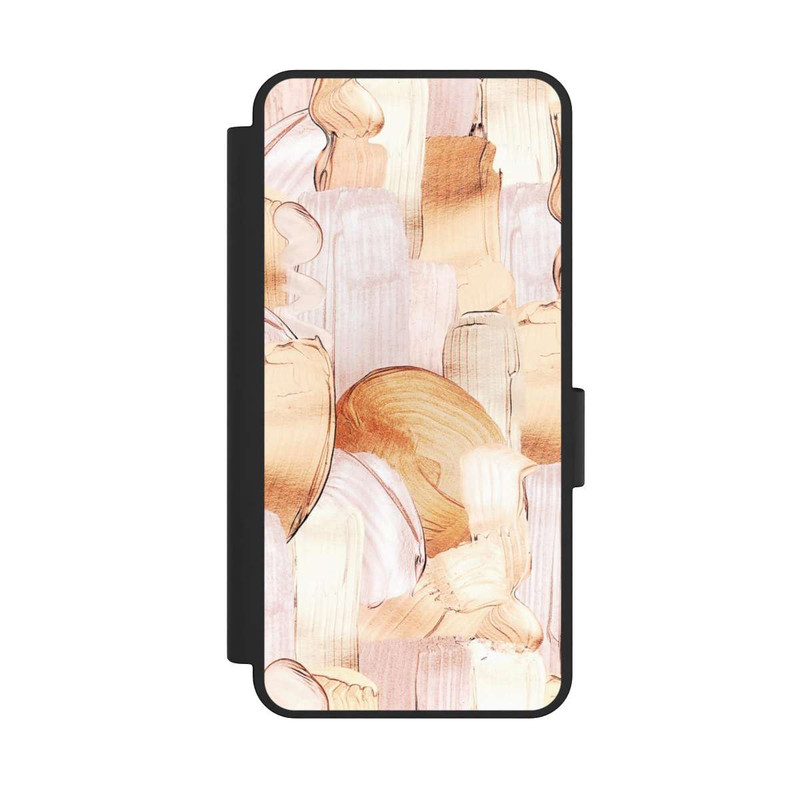 Galaxy S25 Edge NIVOflip Motif de pinceau blanc/or