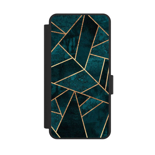 Samsung Galaxy S25 Edge NIVOflip Tief Blaugrün Stein Gold Druck