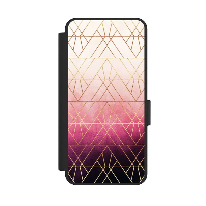 Galaxy S25 Edge NIVOflip Pink Ombre Triangles Gold Print