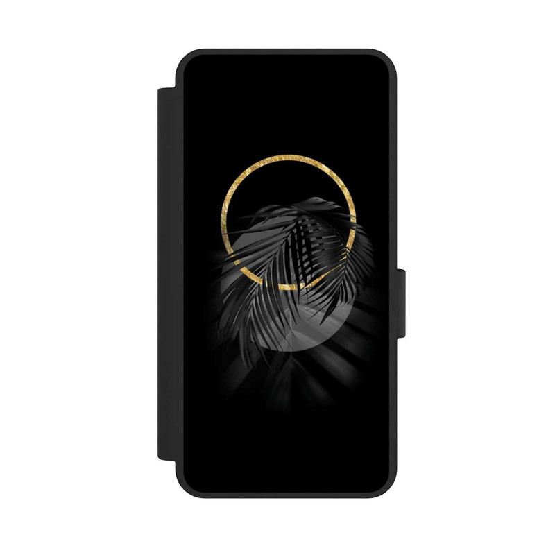 Galaxy S25 Edge NIVOflip Feuille tropicale noire