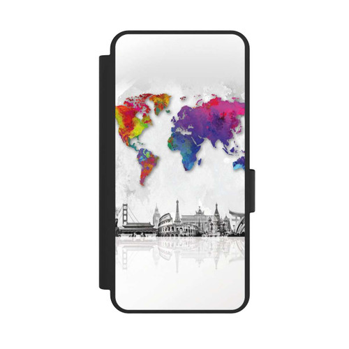 Samsung Galaxy S25 Edge NIVOflip Weltkarte mit Skyline