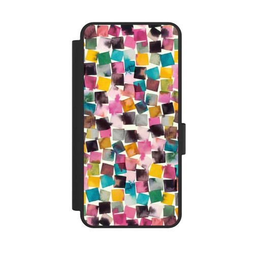 Samsung Galaxy S25 Edge NIVOflip Aquarell geometrische Plaids rosa