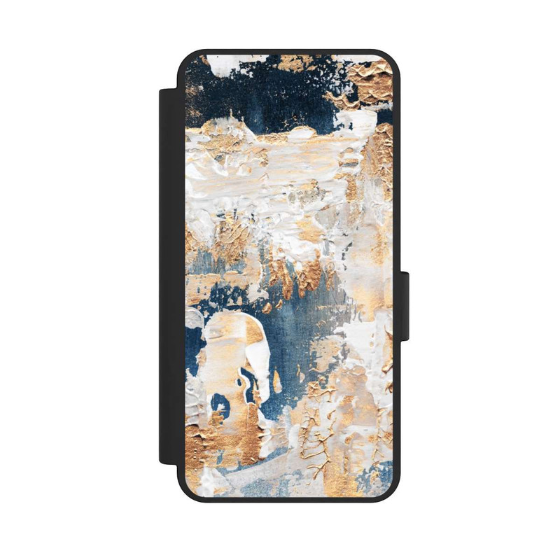 Galaxy S25 Edge NIVOflip Abstraktion Blau und Gold