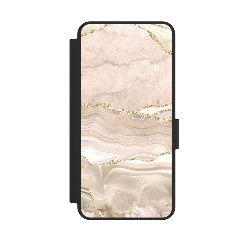 Galaxy S25 Edge NIVOflip Rayures marbrées or rose