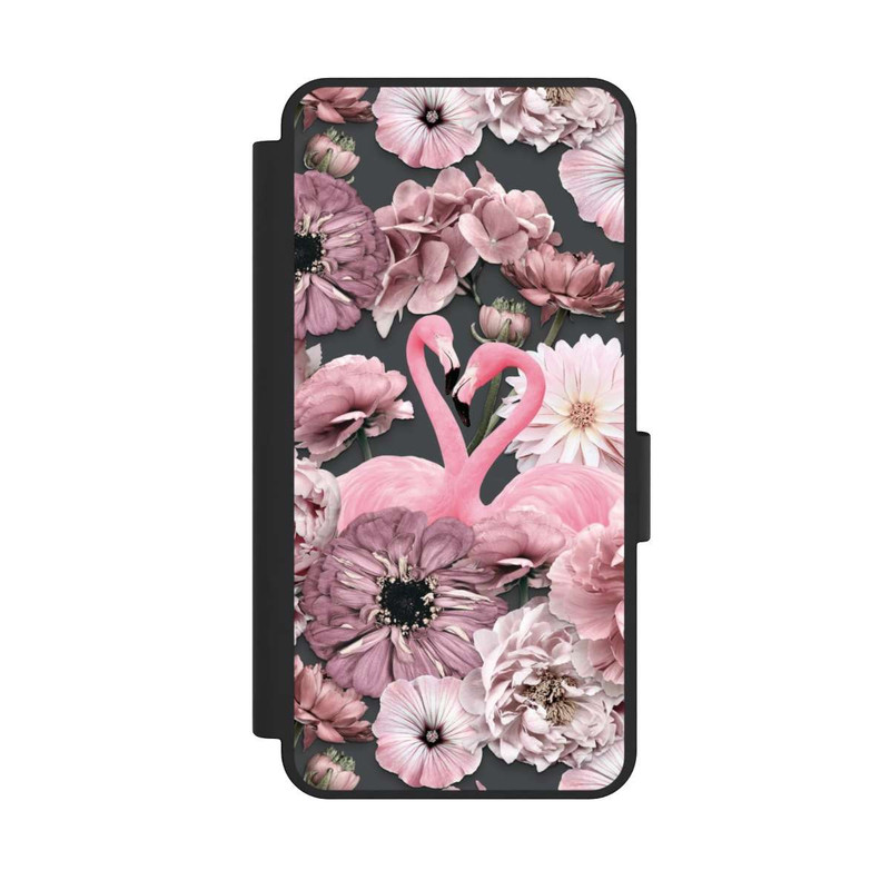 Galaxy S25 Edge NIVOflip Flamants roses en motif de fleurs
