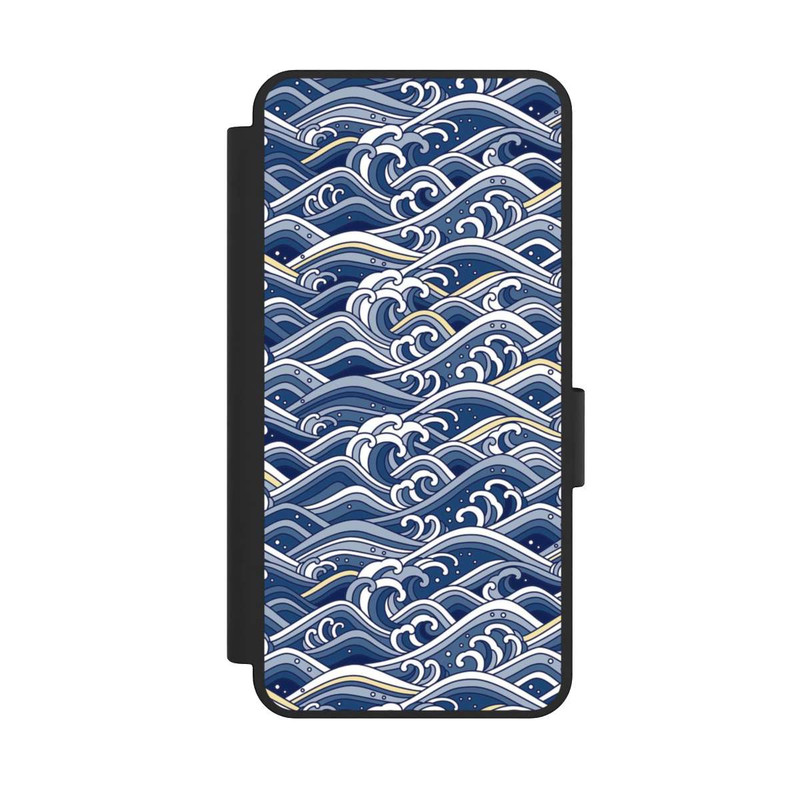 Galaxy S25 Edge NIVOflip Vagues bleues kanagawa