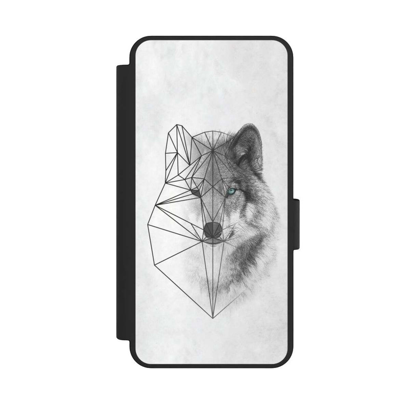 Galaxy S25 Edge NIVOflip Polygonaler Wolf