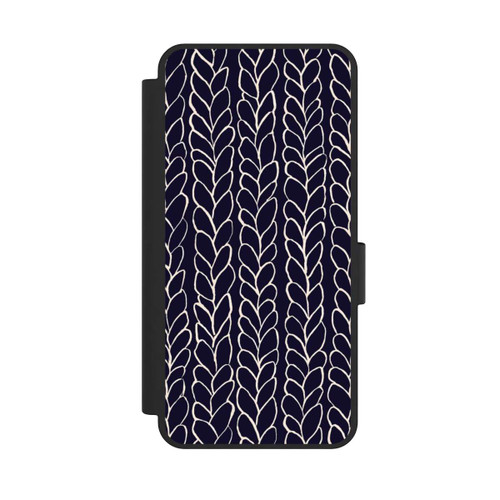 Samsung Galaxy S25 Edge NIVOflip gezeichnete Wollzöpfe Marine