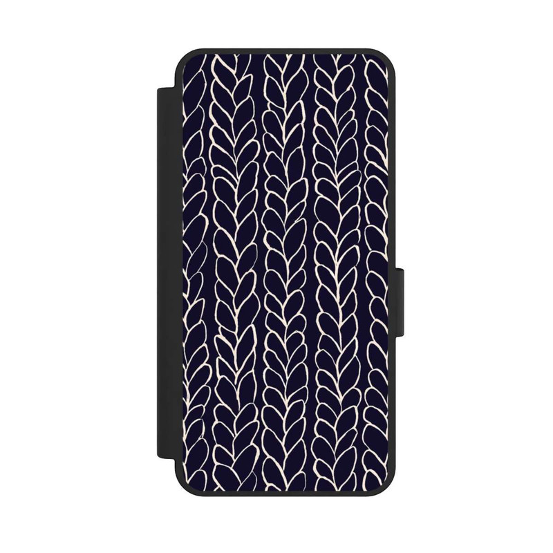 Galaxy S25 Edge NIVOflip gezeichnete Wollzöpfe Marine