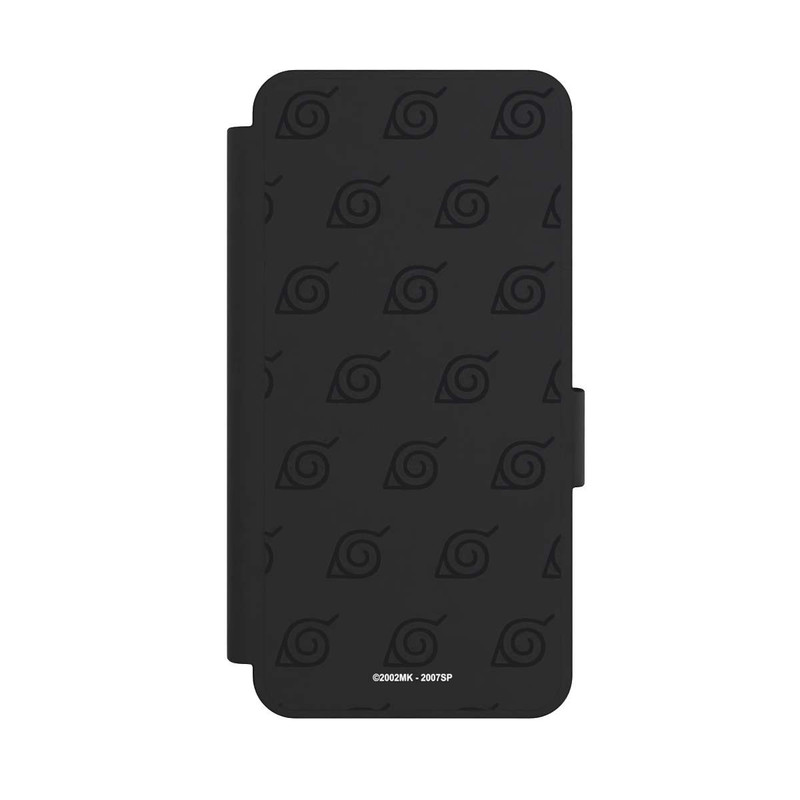 Galaxy S25 Edge NIVOflip Schwarzes Konoha-Muster Transparent