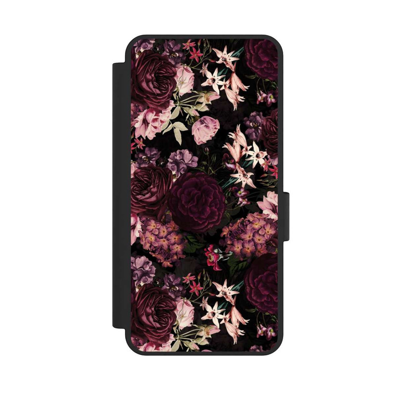 Galaxy S25 Edge NIVOflip Fond Fleur Violet Foncé