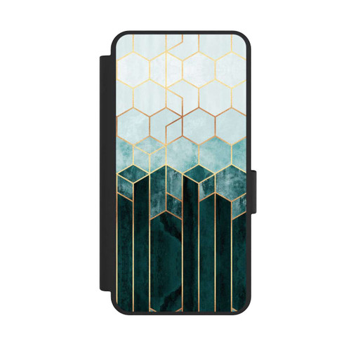 Samsung Galaxy S25 Edge NIVOflip Blaugrüne Sechsecke