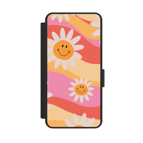 Samsung Galaxy S25 Edge NIVOflip Retro Smiles Orange Colorful