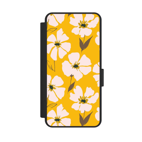 Samsung Galaxy S25 Edge NIVOflip Blumenwiese auf Gelb Ocker