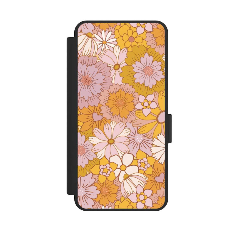 Galaxy S25 Edge NIVOflip Retro Blumentapete Gelb