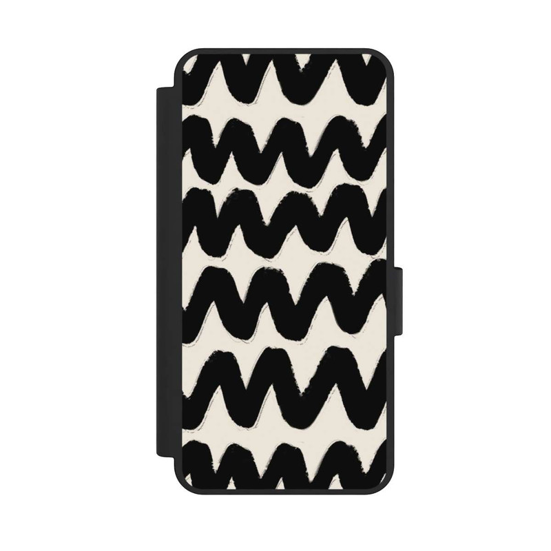 Galaxy S25 Edge NIVOflip Vagues Noires Pattern