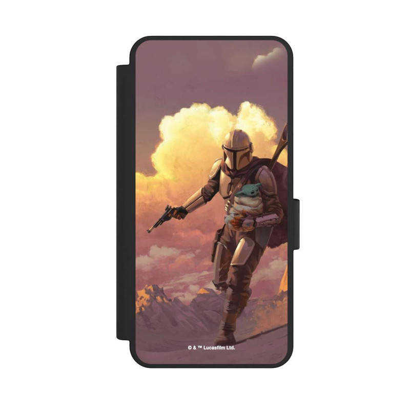 Galaxy S25 Edge NIVOflip Les nuages ​​du coucher du soleil Mandalorien et Grogu