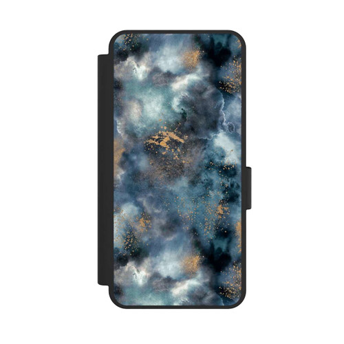 Samsung Galaxy S25 Edge NIVOflip Smoky Marble Watercolor Navy