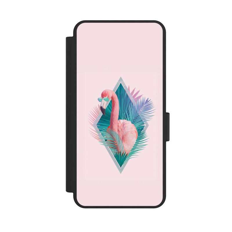 Galaxy S25 Edge NIVOflip Feuilles tropicales Flamant