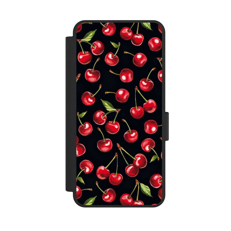 Galaxy S25 Edge NIVOflip Motif de baies noir avec IA