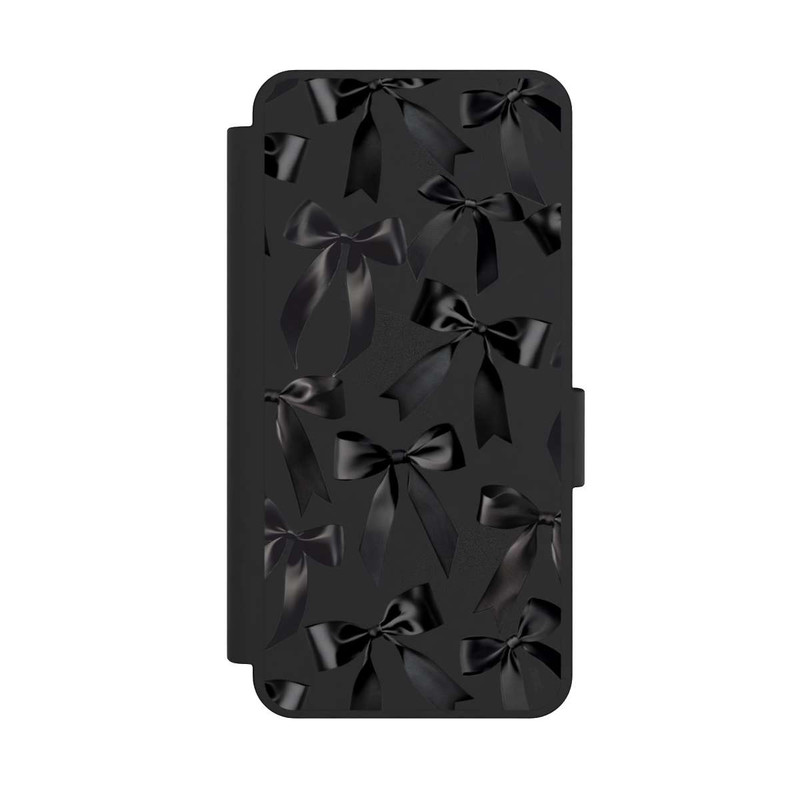 Galaxy S25 Edge NIVOflip Schwarze Satinschleifen