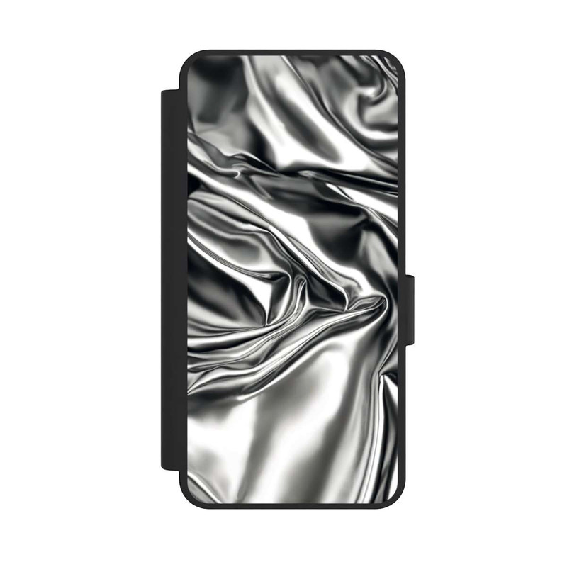 Galaxy S25 Edge NIVOflip Glänzeder Chrome Silber Stoff mit KI
