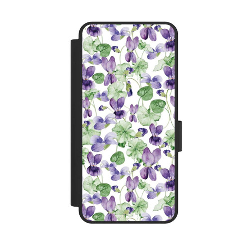 Samsung Galaxy S25 Edge NIVOflip Purple Wildflowers Pattern Watercolor