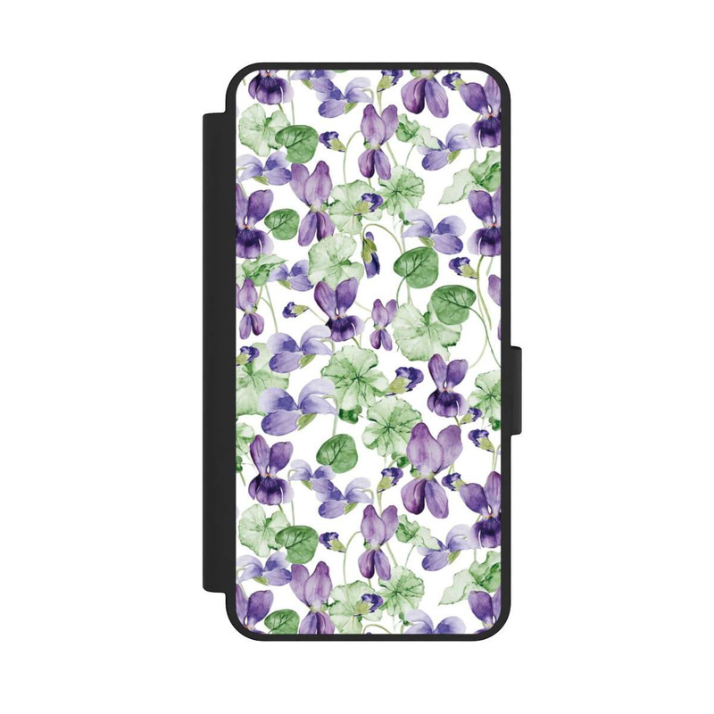 Galaxy S25 Edge NIVOflip Purple Wildflowers Pattern Watercolor