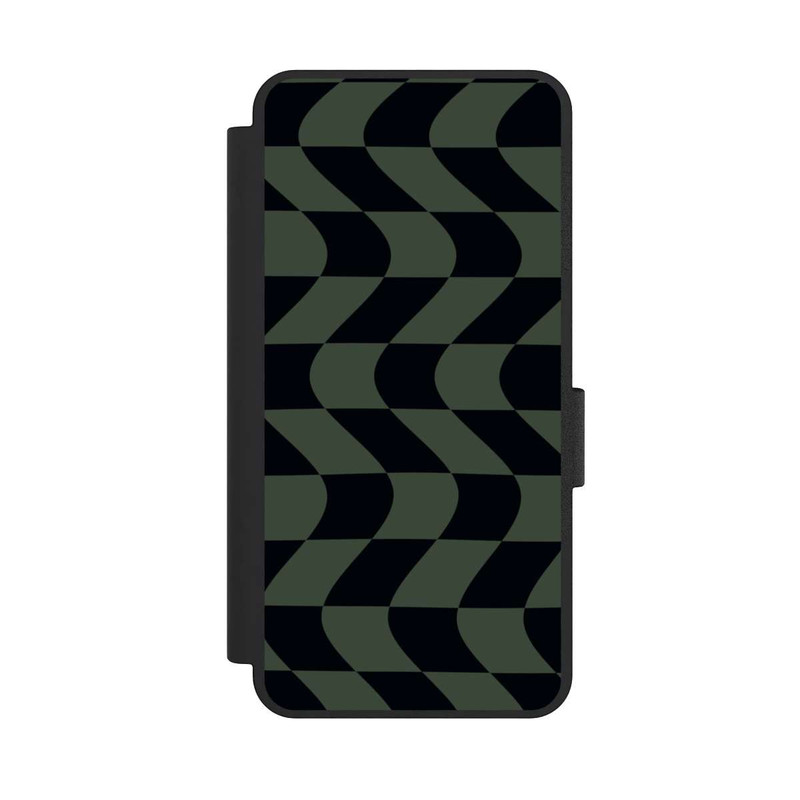 Galaxy S25 Edge NIVOflip Checked Pattern Green Black