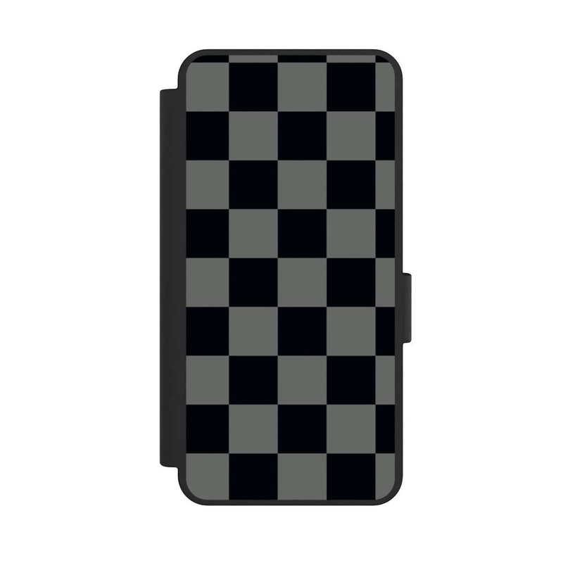 Galaxy S25 Edge NIVOflip Schachbrett Schwarz Grau