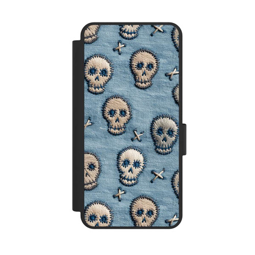 Samsung Galaxy S25 Edge NIVOflip Skulls on Jeans Pattern