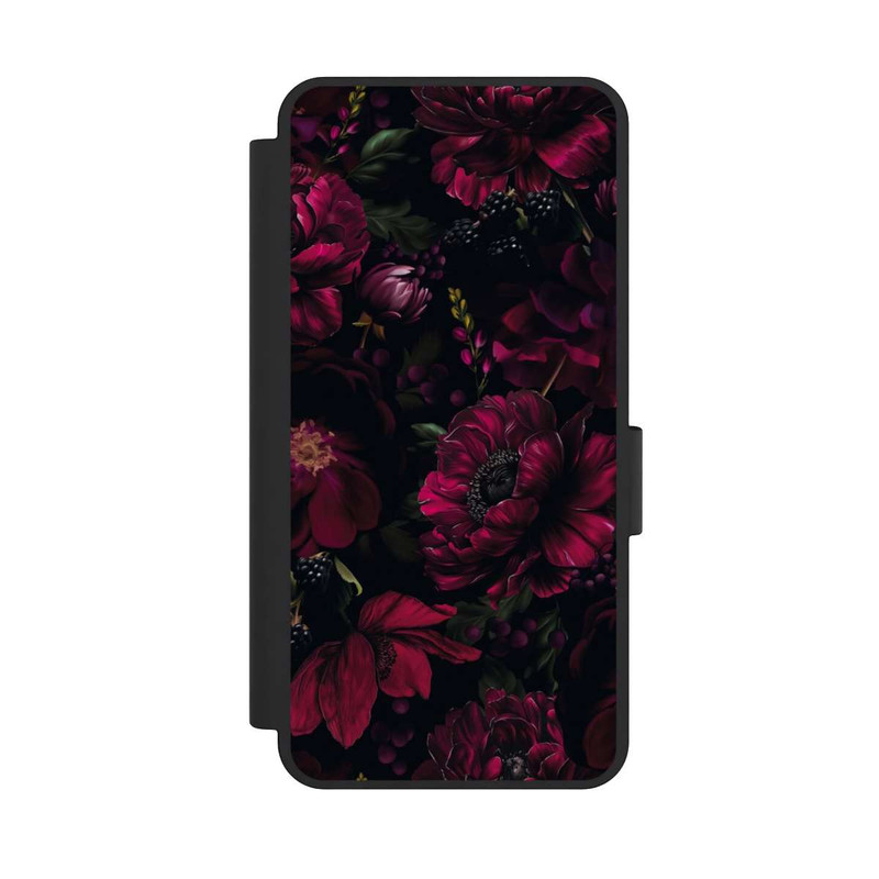 Galaxy S25 Edge NIVOflip Dunkle Rote Blumen Liebe