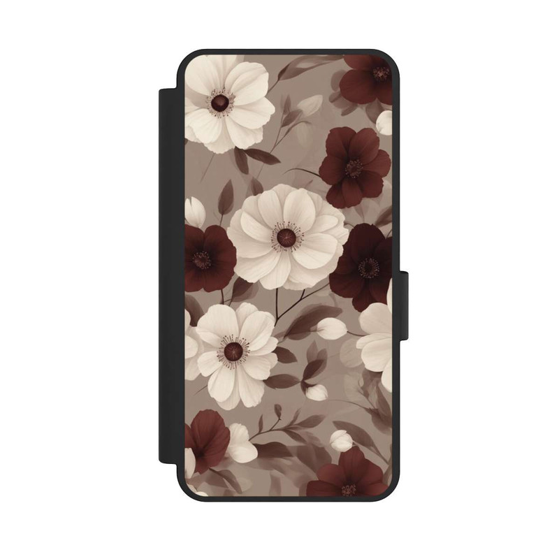 Galaxy S25 Edge NIVOflip Negative Flower Bordeaux White with AI