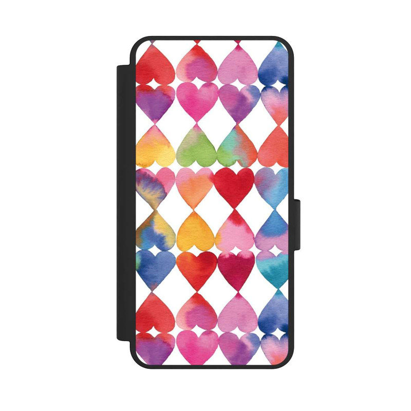 Galaxy S25 Edge NIVOflip Buntes Herz Watercolor Muster