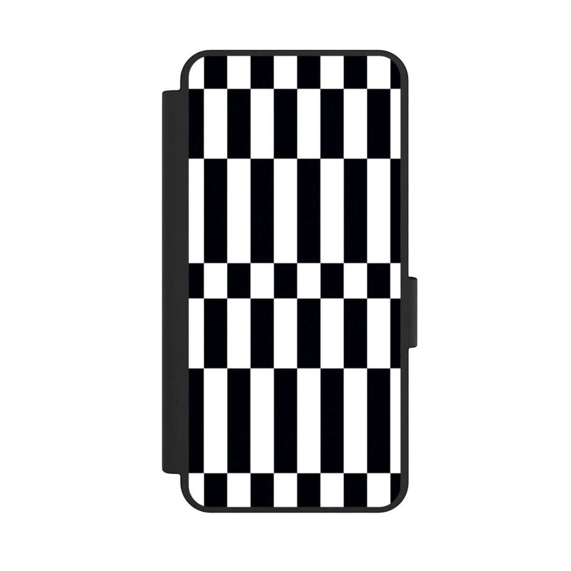 Galaxy S25 Edge NIVOflip Checked Abstract Bold Black and White Color Block