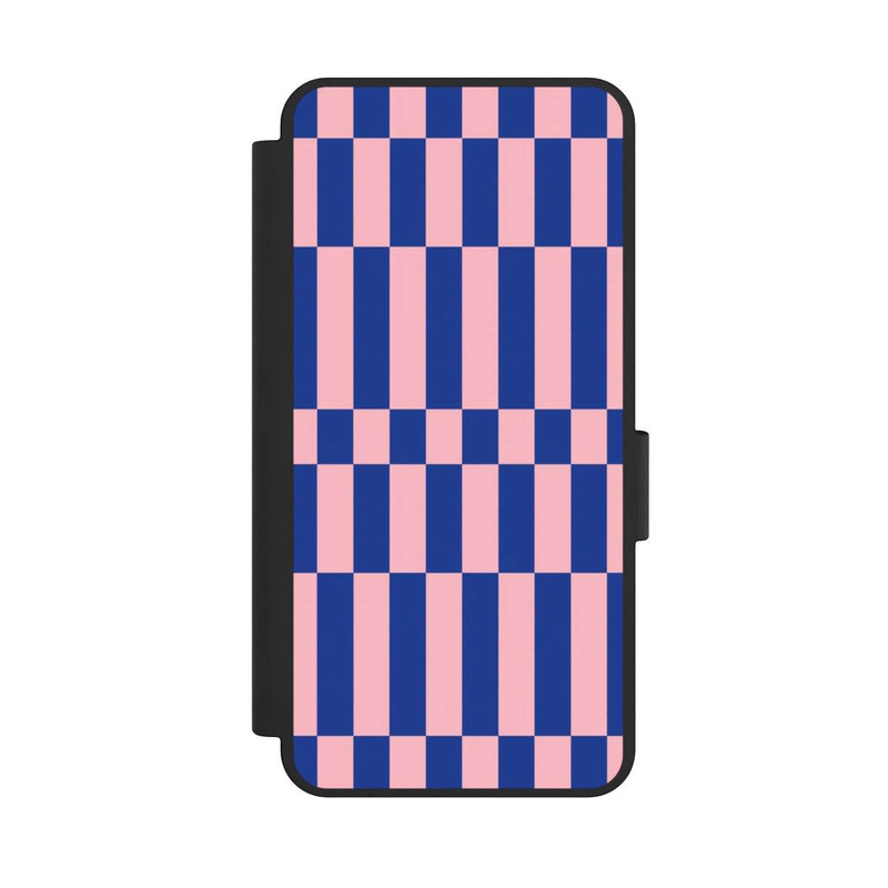 Galaxy S25 Edge NIVOflip Checked Abstract Bold Electric Blue and Pink Color Block