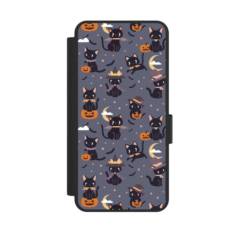 Galaxy S25 Edge NIVOflip Cute Halloween Witch Cats and Pumpkins