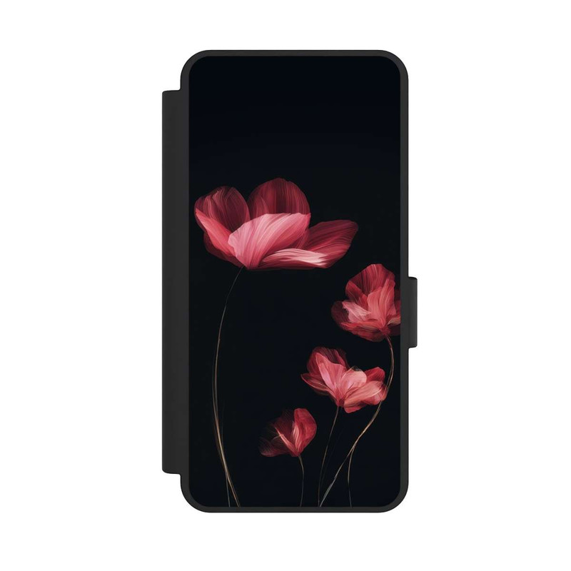 Galaxy S25 Edge NIVOflip Fleurs Bordeaux Noires