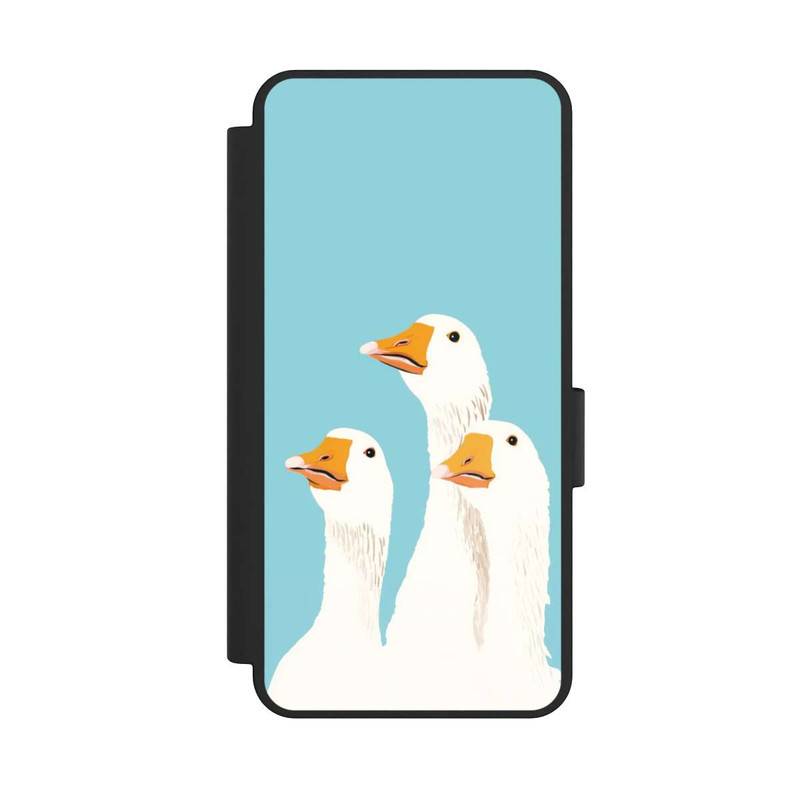 Galaxy S25 Edge NIVOflip Three Geese Light Blue with AI