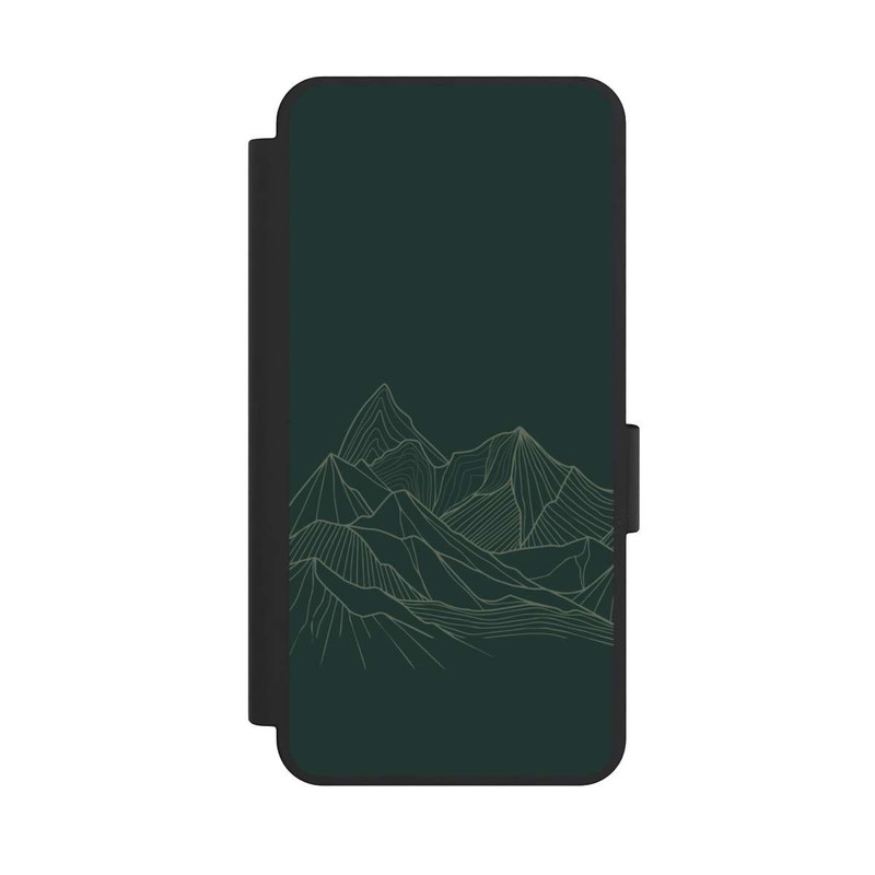Galaxy S25 Edge NIVOflip Berg Line Art Grün