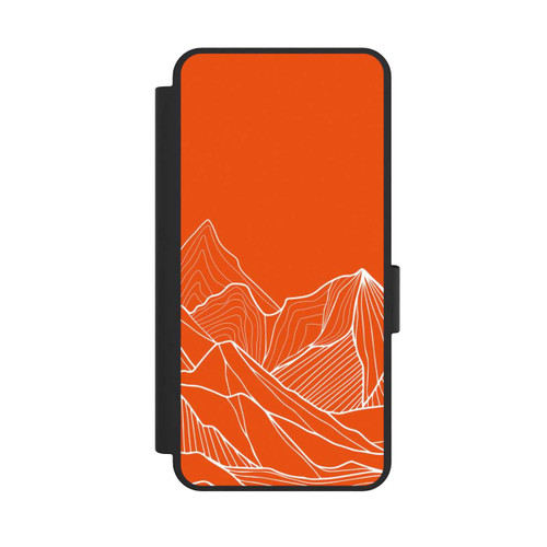 Samsung Galaxy S25 Edge NIVOflip Dessin de contour de montagne orange