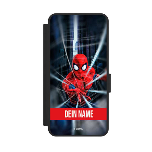 Samsung Galaxy S25 Edge NIVOflip Spiderman Webs in Action Personalisierbar