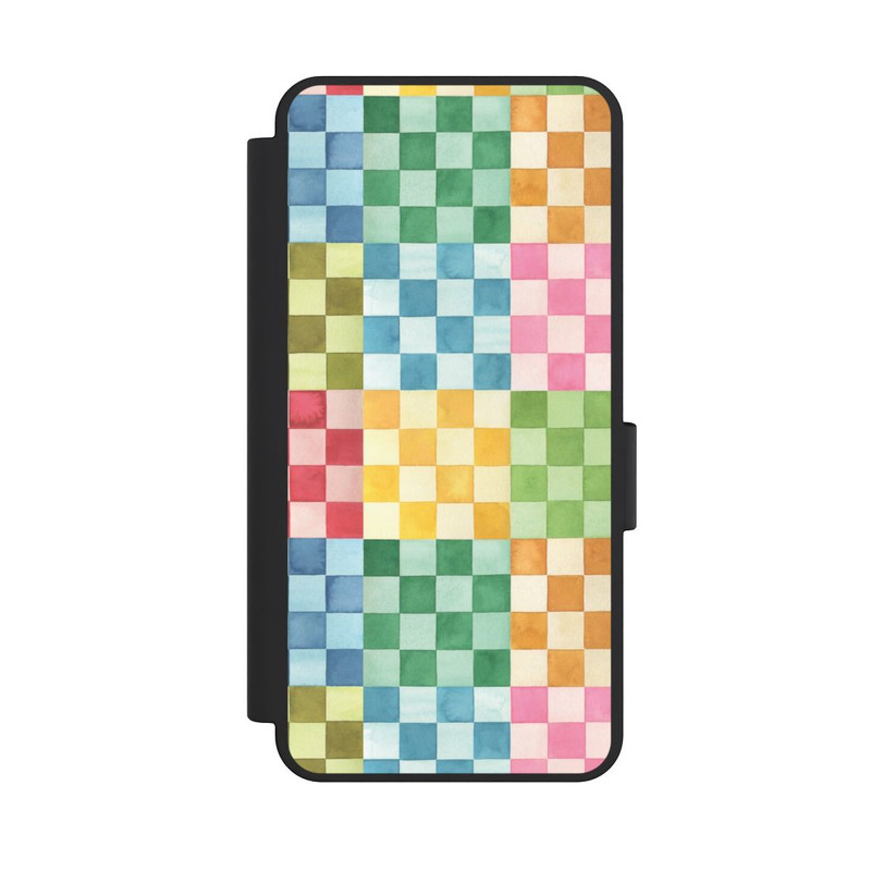 Galaxy S25 Edge NIVOflip Checkerboard Watercolor Chess Geometric Red