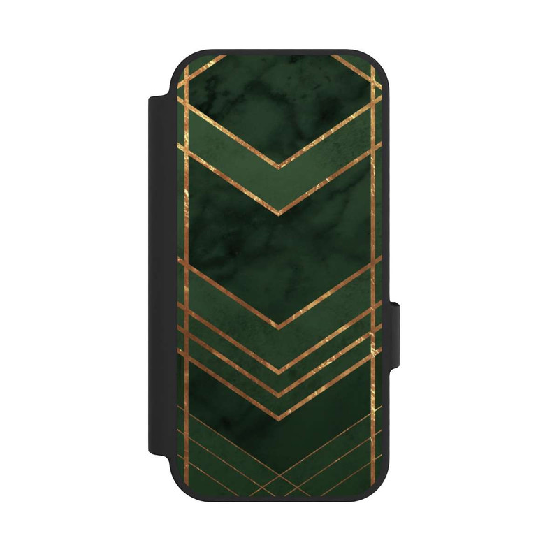 Pixel 10 NIVOflip Motif vert foncé rayures dorées
