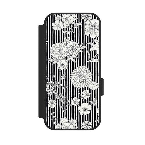 Google Pixel 10 NIVOflip Blumen und Streifen Schwarz und Weiß