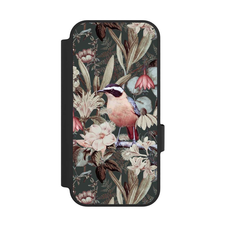 Pixel 10 NIVOflip Orangefarbener Vogel im Vintage Blumenmuster