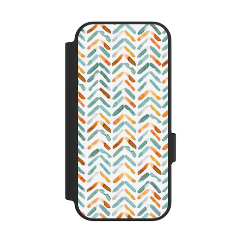 Google Pixel 10 NIVOflip Elegantes Herbstchevron Blau Orange