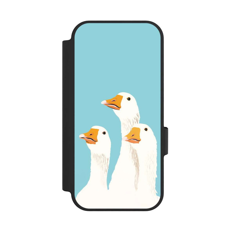 Pixel 10 NIVOflip Drei Gänse Hellblau mit KI